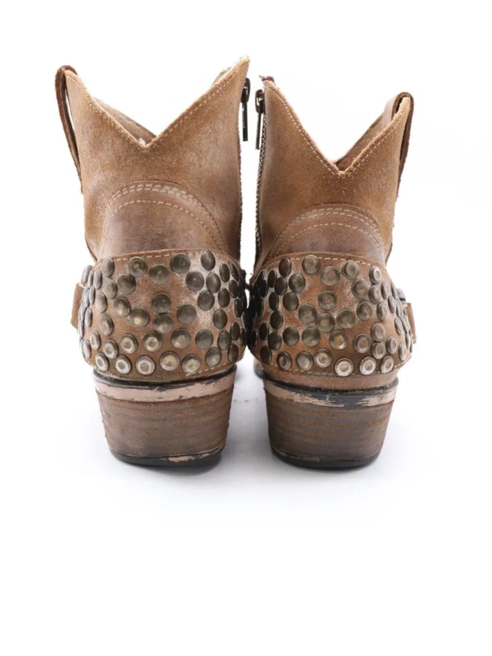 Circle G by Corral Women's 11 Brown Leather Harness and Studs Shortie Boot